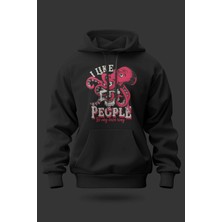 Buzagi I Like People Oversize Kapüşonlu Unisex Şardonlu Sweatshirt