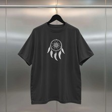 Buzagi Dreamcatcher Oversize Dijital Baskılı Siyah Tişört