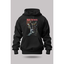 Buzagi Iron Maiden Oversize Kapüşonlu Unisex Şardonlu Sweatshirt