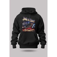 Buzagi Judas Priest Oversize Kapüşonlu Unisex Şardonlu Sweatshirt