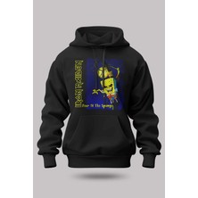 Buzagi Iron Maiden Oversize Kapüşonlu Unisex Şardonlu Sweatshirt