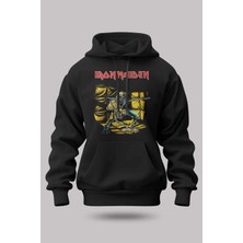 Buzagi Iron Maiden Oversize Kapüşonlu Unisex Şardonlu Sweatshirt