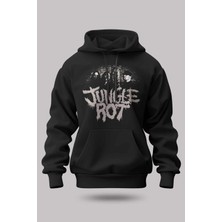 Buzagi Jungle Rot Oversize Kapüşonlu Unisex Şardonlu Sweatshirt