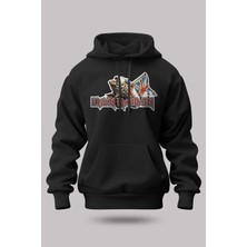 Buzagi Iron Maiden Oversize Kapüşonlu Unisex Şardonlu Sweatshirt
