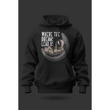 Buzagi Dreams Lead Us Oversize Kapüşonlu Unisex Şardonlu Sweatshirt
