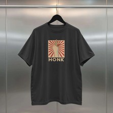 Buzagi Kaz Honk Dijital Baskı Oversize Unisex Siyah Tişört