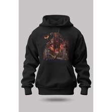 Buzagi Iron Maiden Oversize Kapüşonlu Unisex Şardonlu Sweatshirt
