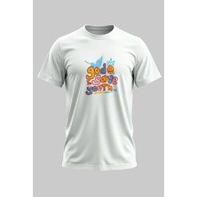 Buzagi Youth Dijital Baskı Regular Kalıp Unisex Beyaz T-Shirt
