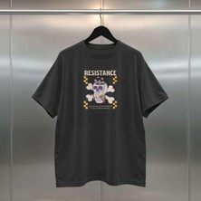 Buzagi Resistance Dijital Baskı Siyah Beyaz Unisex Oversize Tişört