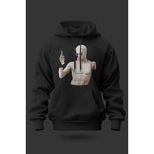 Buzagi Heykel Oversize Kapüşonlu Unisex Şardonlu Sweatshirt