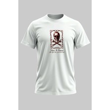 Buzagi Not A Hero Dijital Baskı Regular Kalıp Beyaz Unisex Tişört