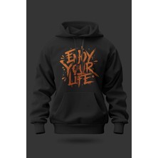 Buzagi Enjoy Oversize Kapüşonlu Unisex Şardonlu Sweatshirt