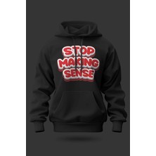 Buzagi Stop Making Sense Oversize Kapüşonlu Unisex Şardonlu Sweatshirt