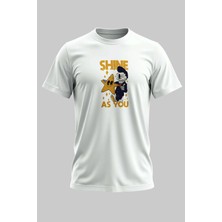 Buzagi Shine As You Dijital Baskı Regular Kalıp Beyaz Unisex Tişört