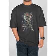 Buzagi Calavera Dijital Baskı Oversize Unisex Tişört