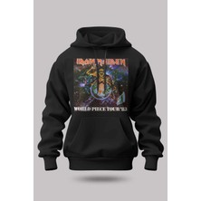 Buzagi Iron Maiden Oversize Kapüşonlu Unisex Şardonlu Sweatshirt