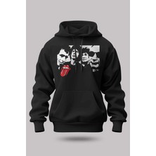 Buzagi The Rolling Stones Oversize Kapüşonlu Unisex Şardonlu Sweatshirt