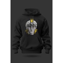 Buzagi Heykel Oversize Kapüşonlu Unisex Şardonlu Sweatshirt