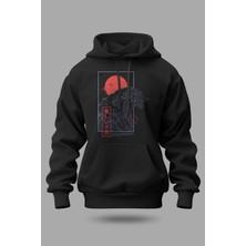 Buzagi Japan Waves Oversize Kapüşonlu Unisex Şardonlu Sweatshirt