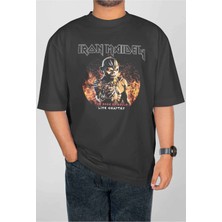 Buzagi Iron Maiden Dijital Baskı Oversize Unisex Tişört