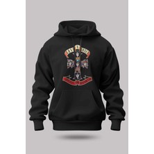 Buzagi Guns'n Roses Oversize Kapüşonlu Unisex Şardonlu Sweatshirt
