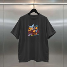 Buzagi Youth Oversize Dijital Baskılı Siyah Tişört