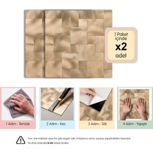 3D Kendinden Yapışkanlı Metal Kompozit Duvar Karosu 30 cm x 30 cm (2 Adet - 0,18 M²)