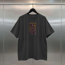 Buzagi Nightmare Dream Dijital Baskı Oversize Unisex Siyah T-Shirt