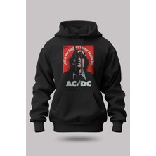 Buzagi Ac/dc Oversize Kapüşonlu Unisex Şardonlu Sweatshirt