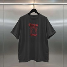 Buzagi Divine Love Dijital Baskı Siyah Beyaz Unisex Oversize Tişört