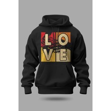 Buzagi Love Oversize Kapüşonlu Unisex Şardonlu Sweatshirt