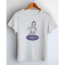 Buzagi Baking Dijital Baskı Regular Kalıp Beyaz Unisex Tişört