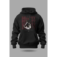 Buzagi Beauty Oversize Kapüşonlu Unisex Şardonlu Sweatshirt