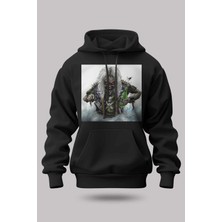Buzagi Iron Maiden Oversize Kapüşonlu Unisex Şardonlu Sweatshirt