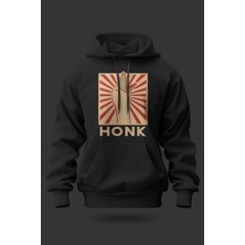 Buzagi Kaz Honk Oversize Kapüşonlu Unisex Şardonlu Sweatshirt