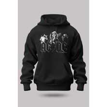 Buzagi Ac/dc Oversize Kapüşonlu Unisex Şardonlu Sweatshirt