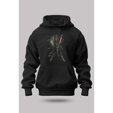 Buzagi Calavera Oversize Kapüşonlu Unisex Şardonlu Sweatshirt