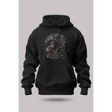 Buzagi Guns'n Roses Oversize Kapüşonlu Unisex Şardonlu Sweatshirt
