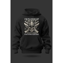 Buzagi I Admid It Oversize Kapüşonlu Unisex Şardonlu Sweatshirt