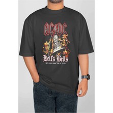 Buzagi Ac/dc Dijital Baskı Oversize Unisex Tişört