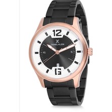 Daniel Klein Siyah Renk Takvimli Çelik Kordon 3 Atm 2 Yıl Garantili Erkek Kol Saati