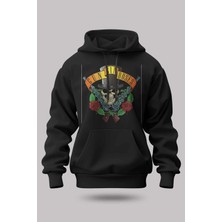 Buzagi Guns'n Roses Oversize Kapüşonlu Unisex Şardonlu Sweatshirt