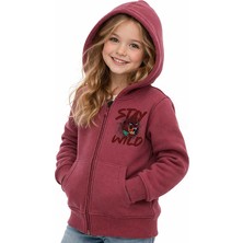Hupalupa Store Hupalupa Kapüşonlu Sweatshirt Gül Kurusu Stay 7-8 Yaş