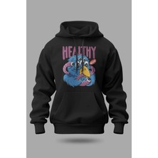 Buzagi Healthy Oversize Kapüşonlu Unisex Şardonlu Sweatshirt