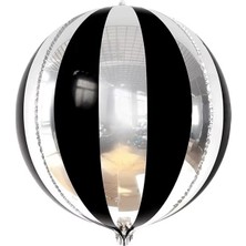 Parti Show Siyah Gümüş Disko Topu Folyo Balon 55 cm