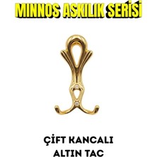 Viva Tac Serisi Altın Sarısı Çift Kancalı Portmanto Askısı - Gold Duvar Askılığı Tekli