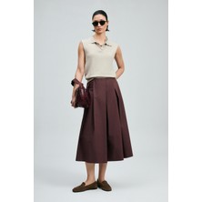 Lufian Luna Kadın Etek Koyu Kahve