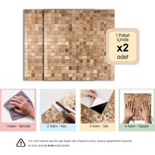 3D Kendinden Yapışkanlı Metal Kompozit Duvar Karosu 30 cm x 30 cm (2 Adet - 0,18 M²)