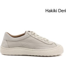 Gönderi(r) Kadın Bej  Bağcıklı Hakiki Deri Sneaker