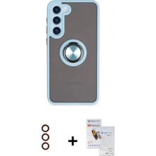 İlk El Grup Ieg™ Galaxy S23 Plus Kılıf Yörünge Çizgi - Siyah Seramik Nano Ekran Koruyucu + Kırmızı Metal Kamera Lens